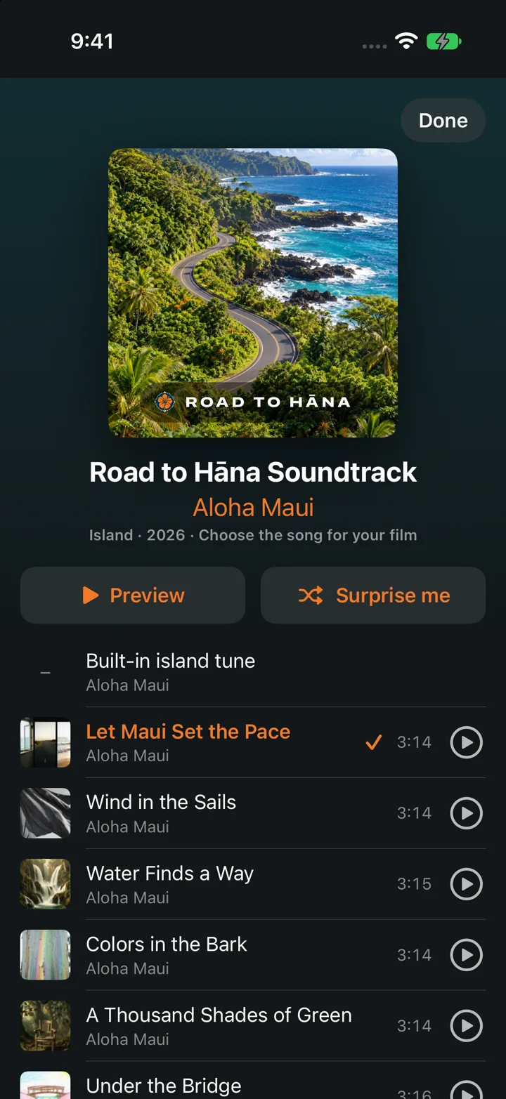 The Road to Hāna soundtrack album with song covers
