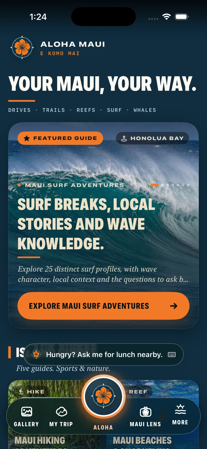 Maui Surf Adventures in the Aloha Maui app